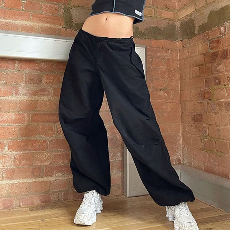 American Street Style Loose Drawstring Waist Wrapped Work Dress Leggings