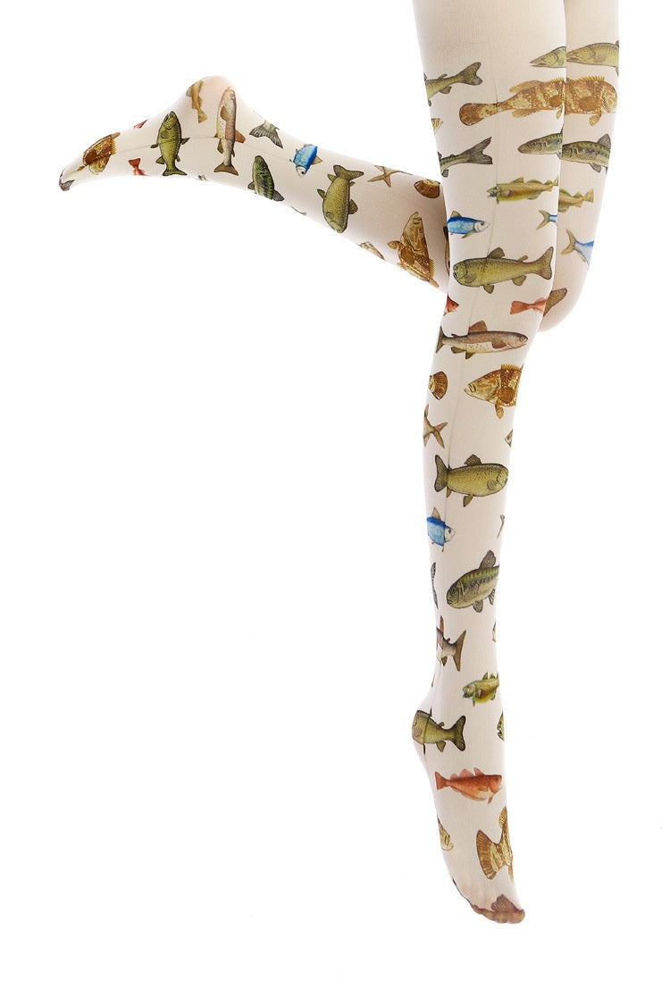 Color Tropical Fish Printed Pantyhose Stockings