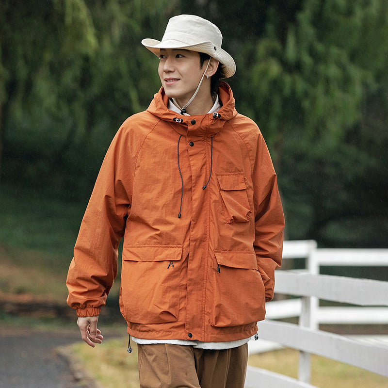 Double-layer Windproof Anti-penetration Autumn Hooded Outdoor Jacket Coat Male