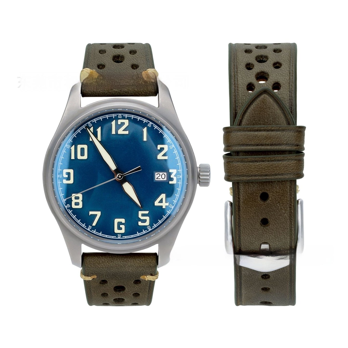 Watch First Layer Cow Leather Watch Strap Retro Comfort 20mm