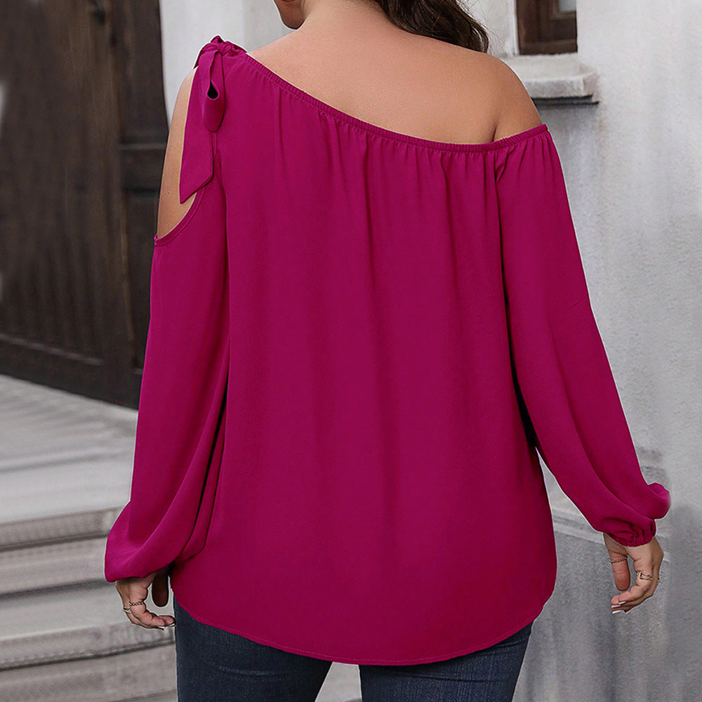 Women's Elegant Bow Loose Slim-fit Shirt With Unique Design Long Sleeve Top