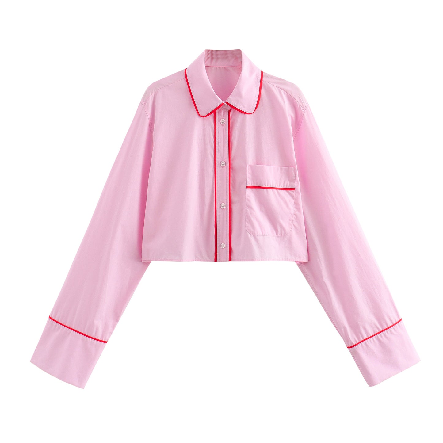 Women's Simple Striped Pajamas Style Shirt Pants Suit
