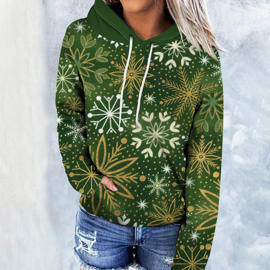 Printed Wansheng Hooded Pullover Leisure Fashion Sweater