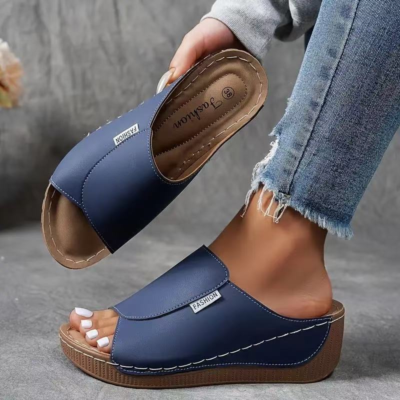 Womens Plus-size Chunky-sole Casual Slippers