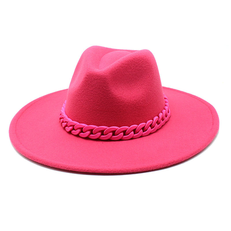Men's And Women's Large Brim Wool Top Hat