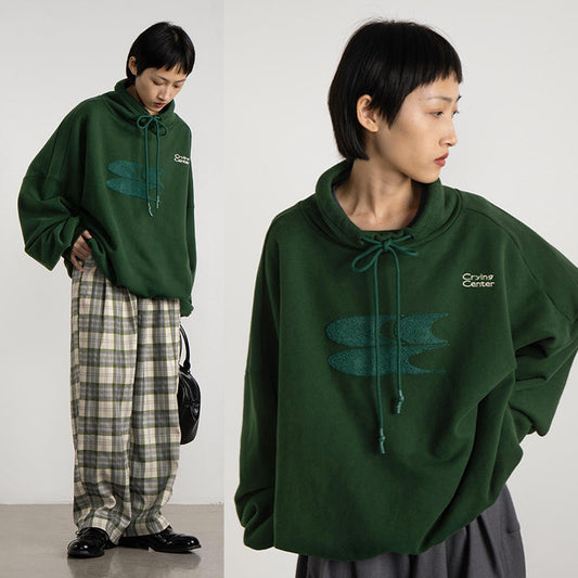 Unisex Casual Turtleneck Loose Drop Sweatshirt