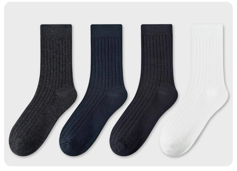 Men's Socks In Tube Pure Cotton Deodorant Solid Color