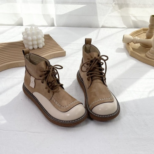 Autumn And Winter New Forest Retro Lace-up Women's Shoes Thick-soled Casual Martin Boots