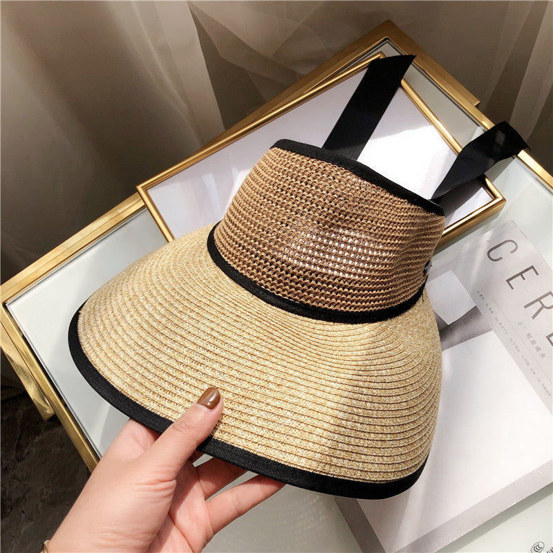 Ribbon Bow Brim Sun Hat Cycling Seaside