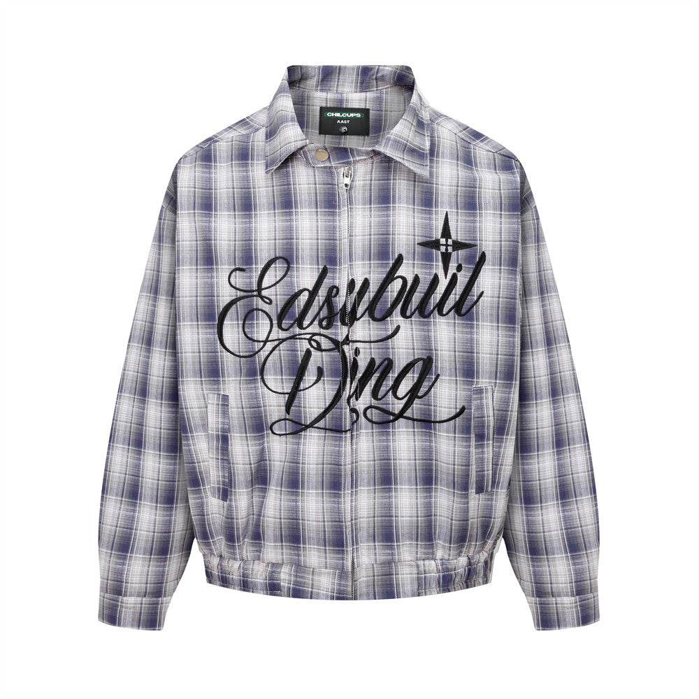 American Style Loose Plaid Lapel Jacket Trendy Men