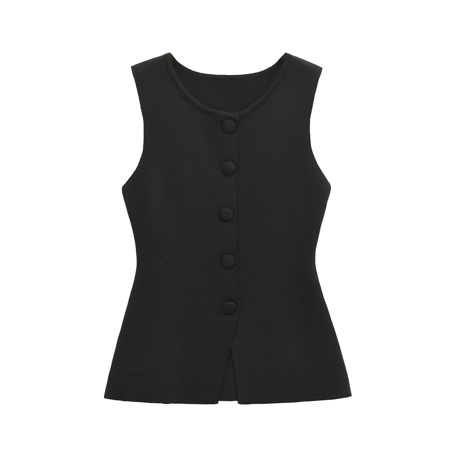 Fashionable Soft Decorated Row Button Vest Top