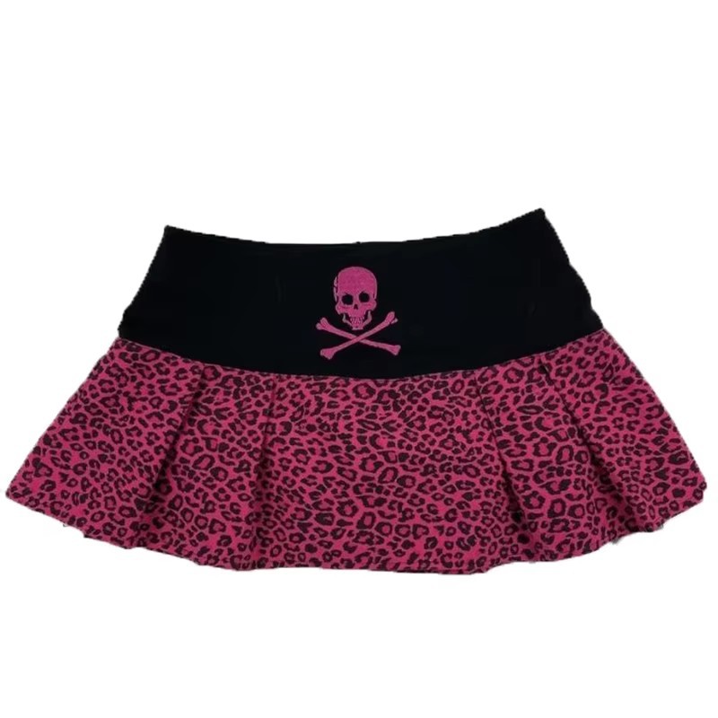 Leopard Print Sexy Hot Girl Skirt Low Waist Fashion Casual