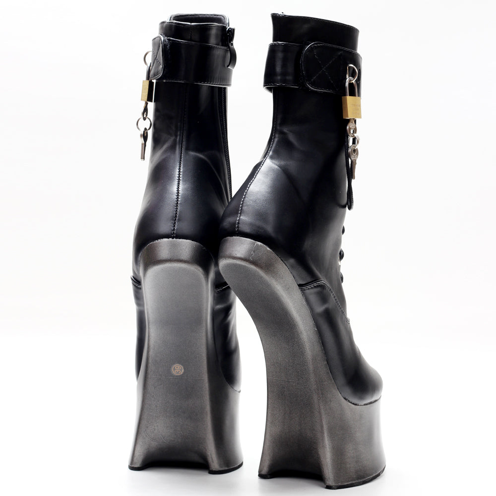 18cm Super High Heel Donkey Hoof Fancy Ankle Boots