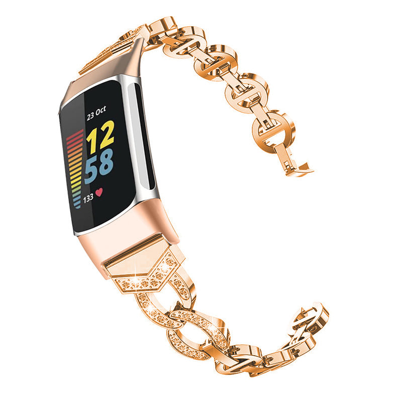 Creative All-match VO Full Diamond Metal Stainless Steel Strap