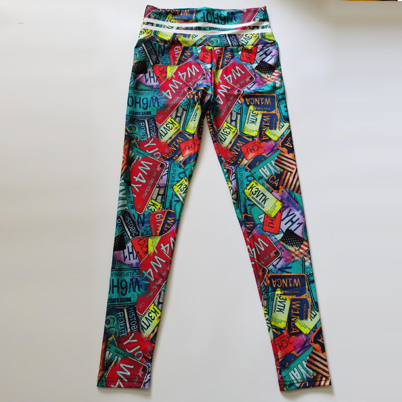 Fashion Yoga Pants Women's Digital Print