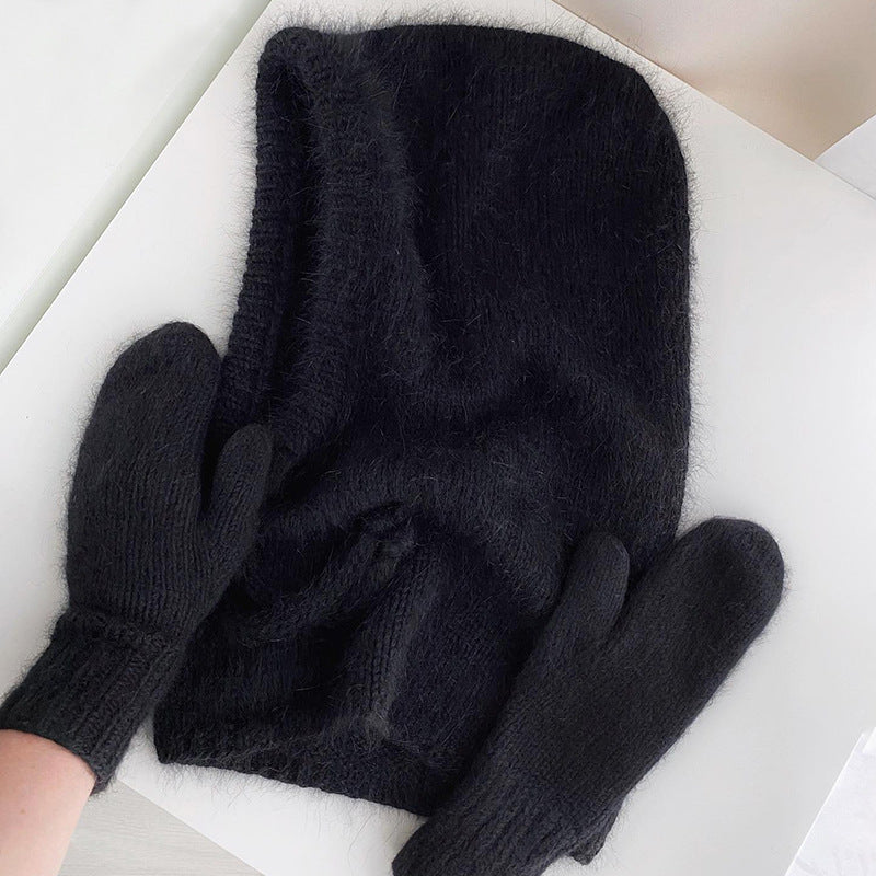 Autumn And Winter Fashion Warm Scarf Neck Protection Integrated Woolen Knitted Hat