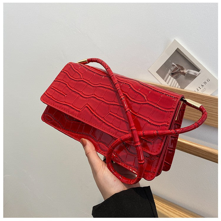 Women Shoulder Bgas Stone Pattern Solid Color Elegant Bag
