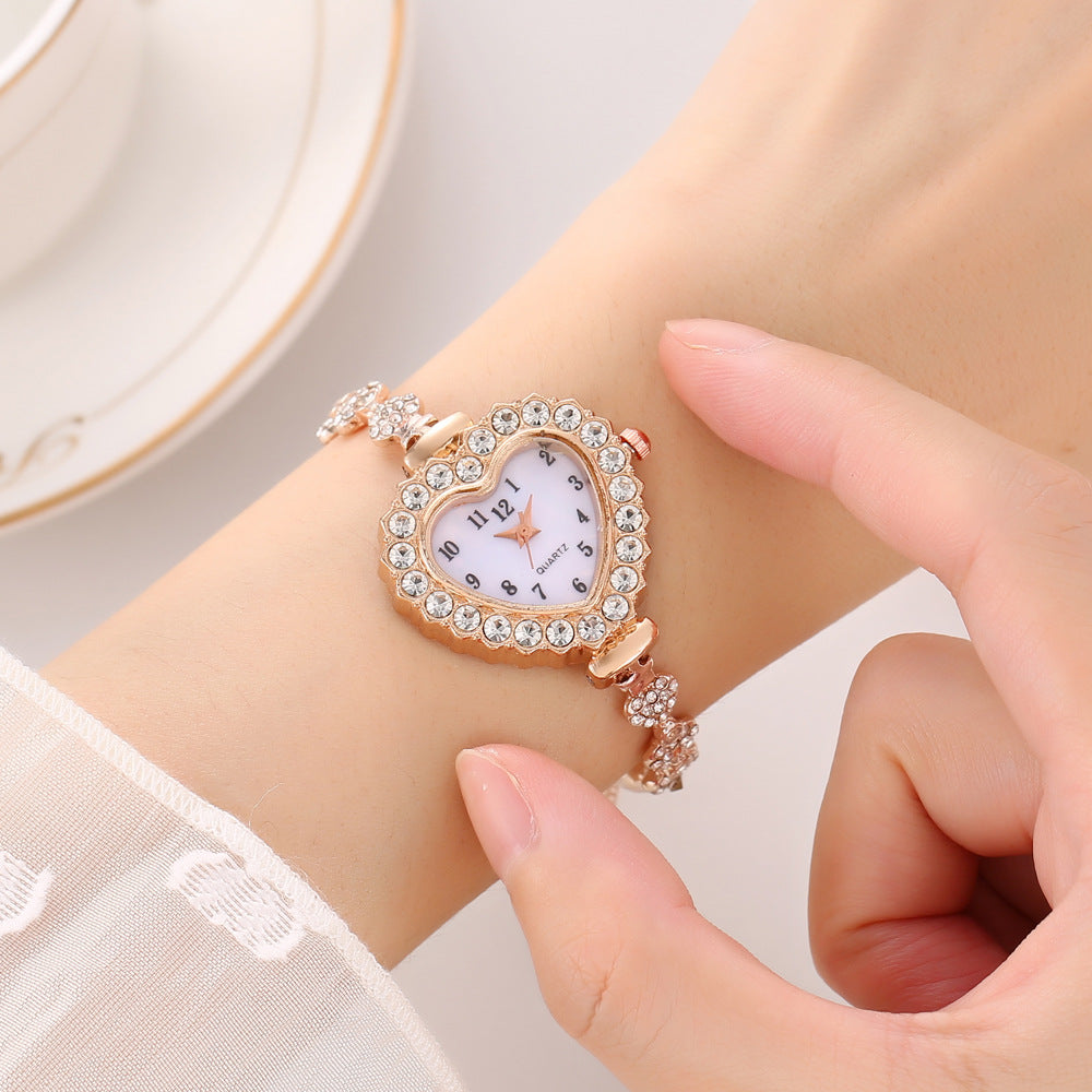 New Womens Watch With A Delicate Diamond-studded Heart Design