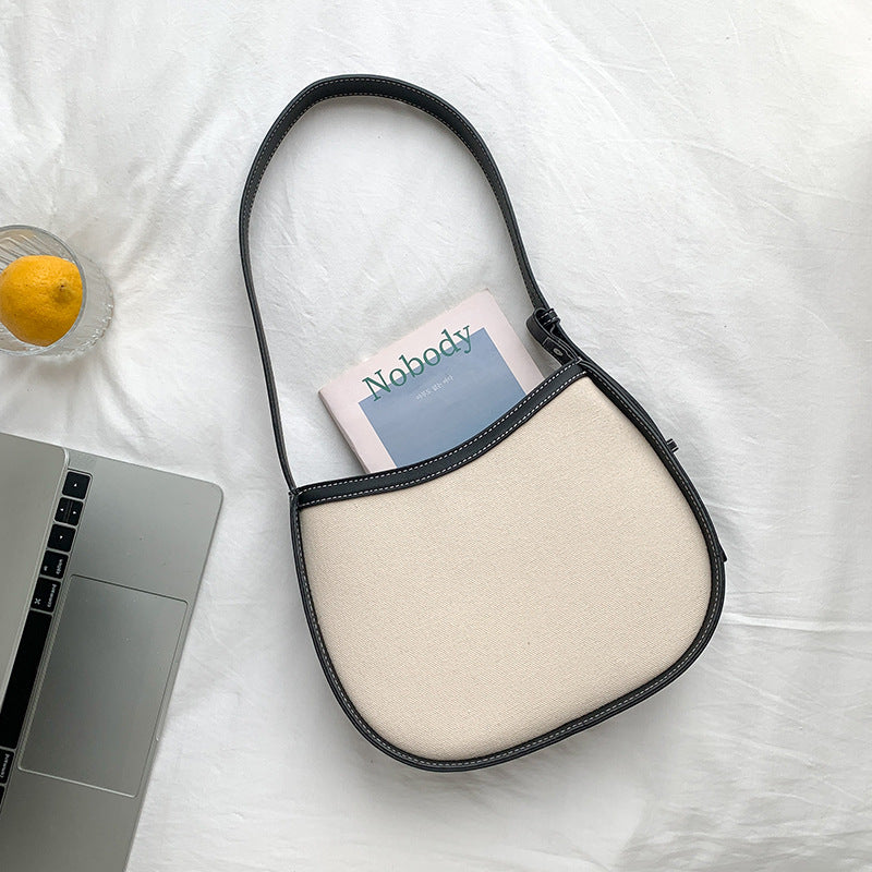 Canvas Versatile Bucket Underarm Shoulder Bag
