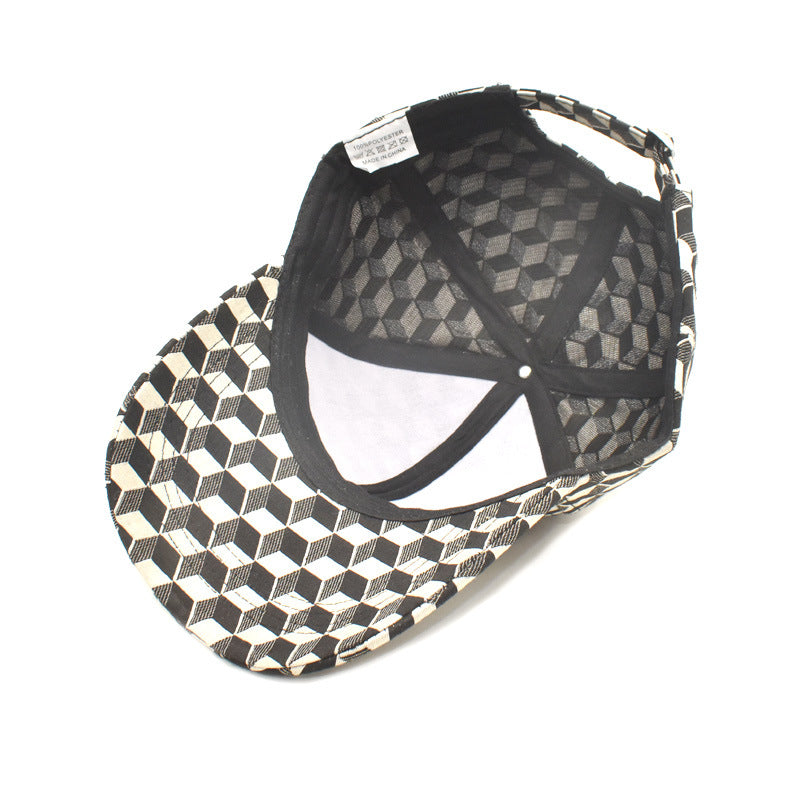 Women's Spring And Autumn Korean Style Japanese Style Trendy Chessboard Plaid Baseball Cap