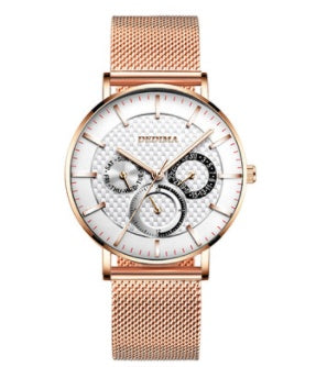 Three-eye Six-hand Multi-function Steel Strap Watch