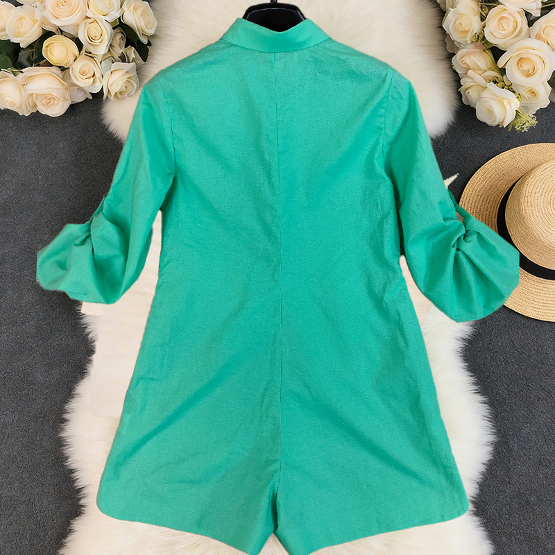 Dame Stilfuld Løstsiddende Langærmet Jumpsuit