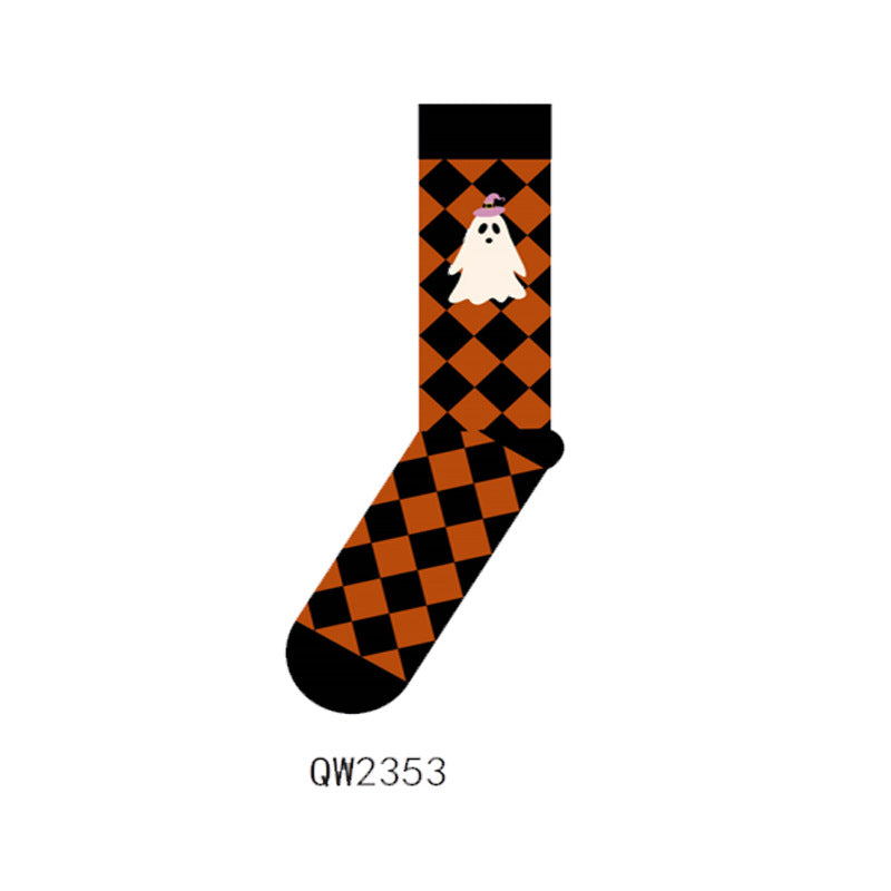 Halloween Cartoon Four Seasons Men's And Women's Mid-calf Socks