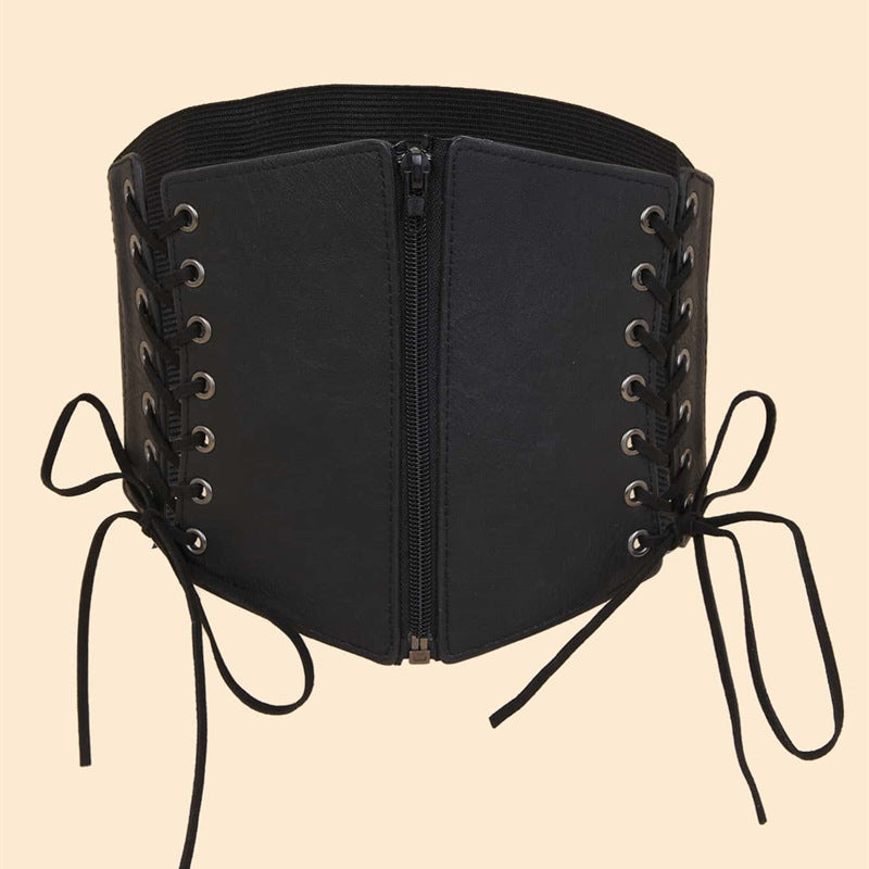 Leather Girdle Shirt Sweater Decoration Was Thin Braided Waist Belt