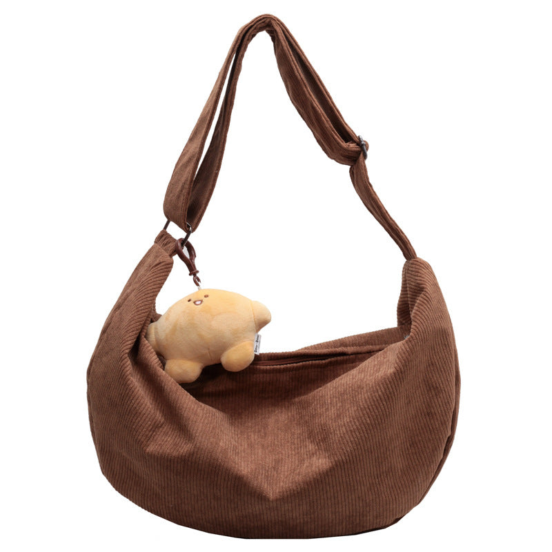 Large Capacity Corduroy Messenger Bag