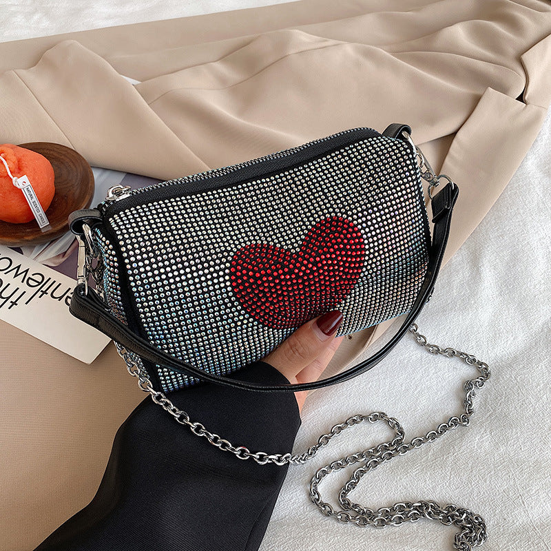 Bright Drill Love Cylinder Bag Air Chain