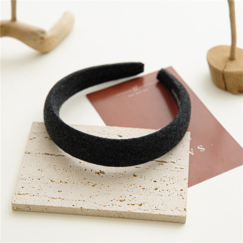Milk Tea Color Headband Female Autumn And Winter Simplicity Wide Brim