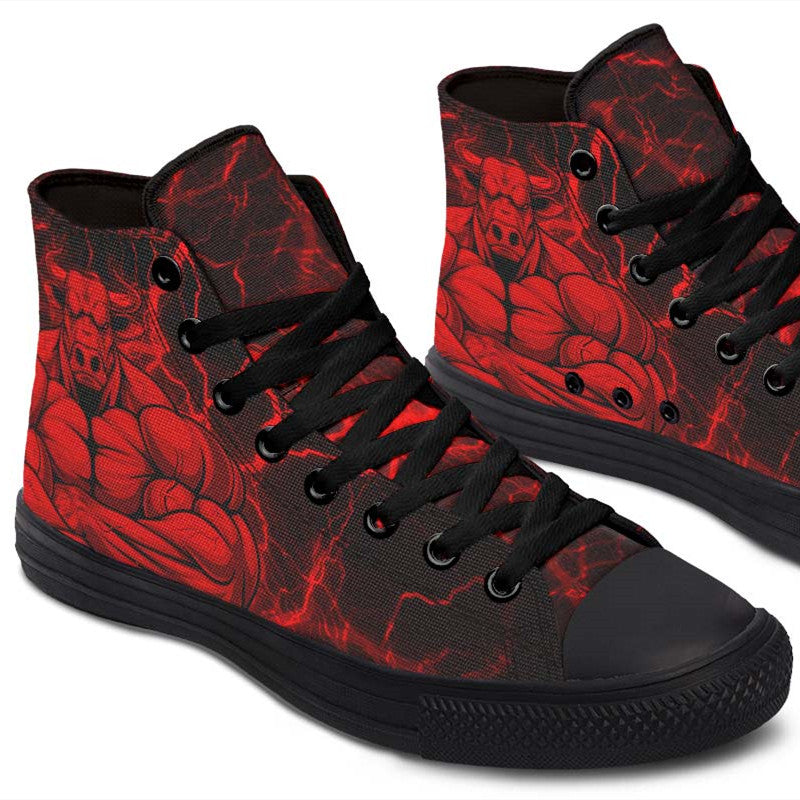 Men's And Women's Fashion Color Printing High-top Canvas Shoes
