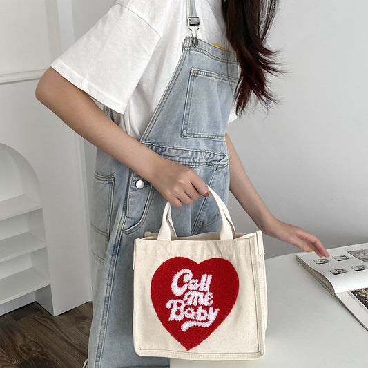 Love Hand Canvas Small Square Bag