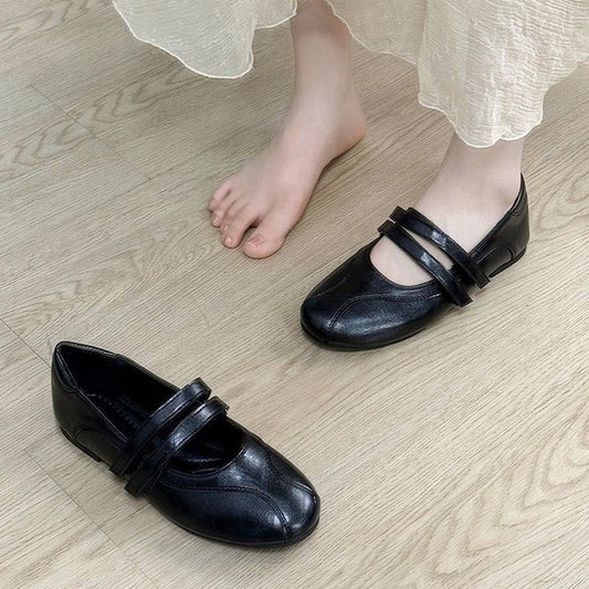 Women's Minimalist Versatile Mary Jane Shoes, New Spring 2026, Buckle Strap, Low Cut, Soft Sole Casual Leather Flats