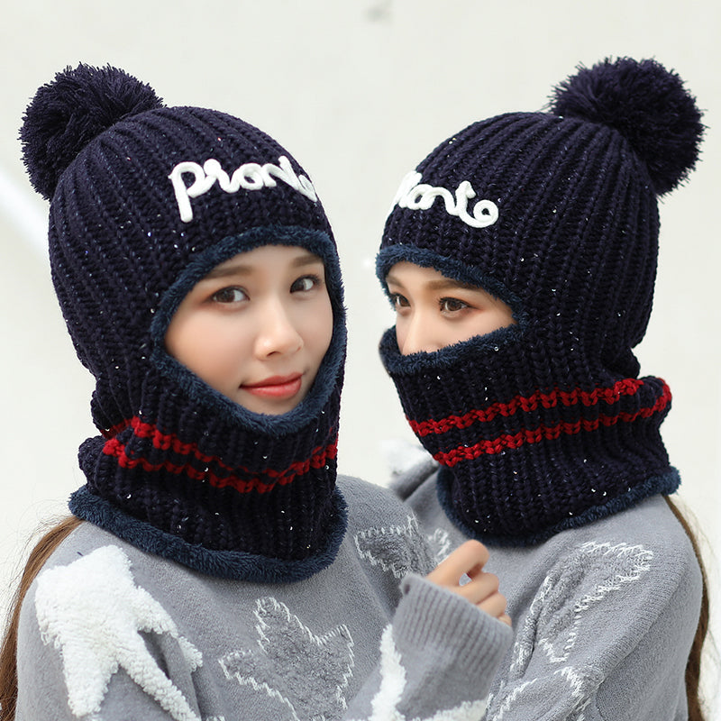 Women's Winter Windproof Fleece Warm Knitted Hat