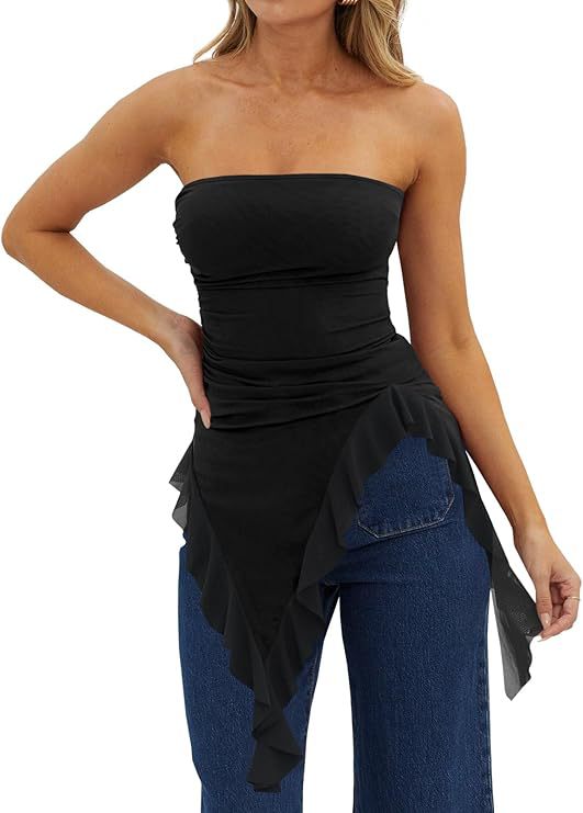 Figure-hugging Top With A Ruffled Hem