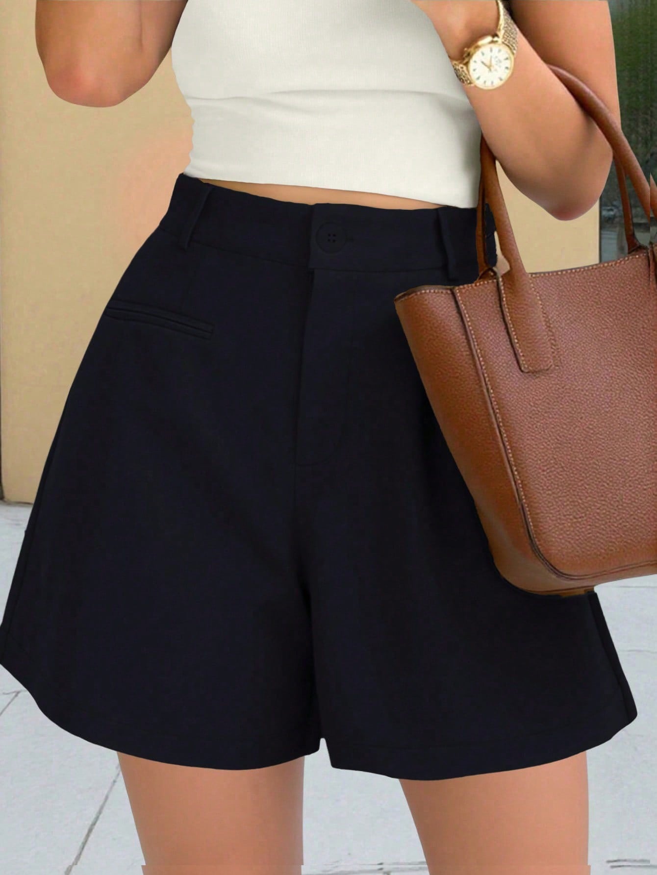 Japanese Women's Wide Leg Five Points Workwear Pants