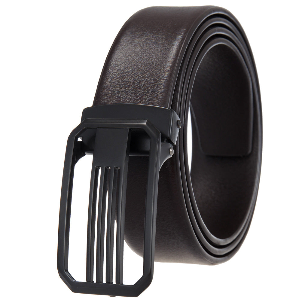 Pin Buckle Belt Two-layer Cowhide Punching Belt