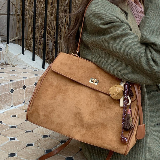 Commuter's All-matching Shoulder Messenger Bag Suede Portable