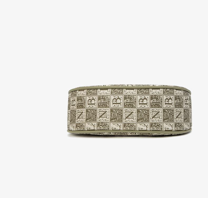 Niche Retro Alphabet Jacquard Shoulder Bag