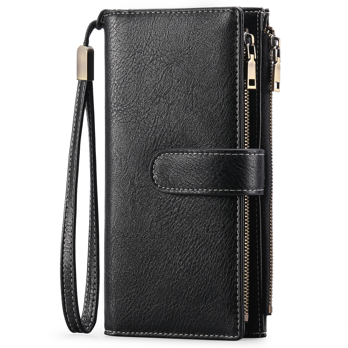 Womens Long Wallet Multi-functional Vintage Tri-fold Purse
