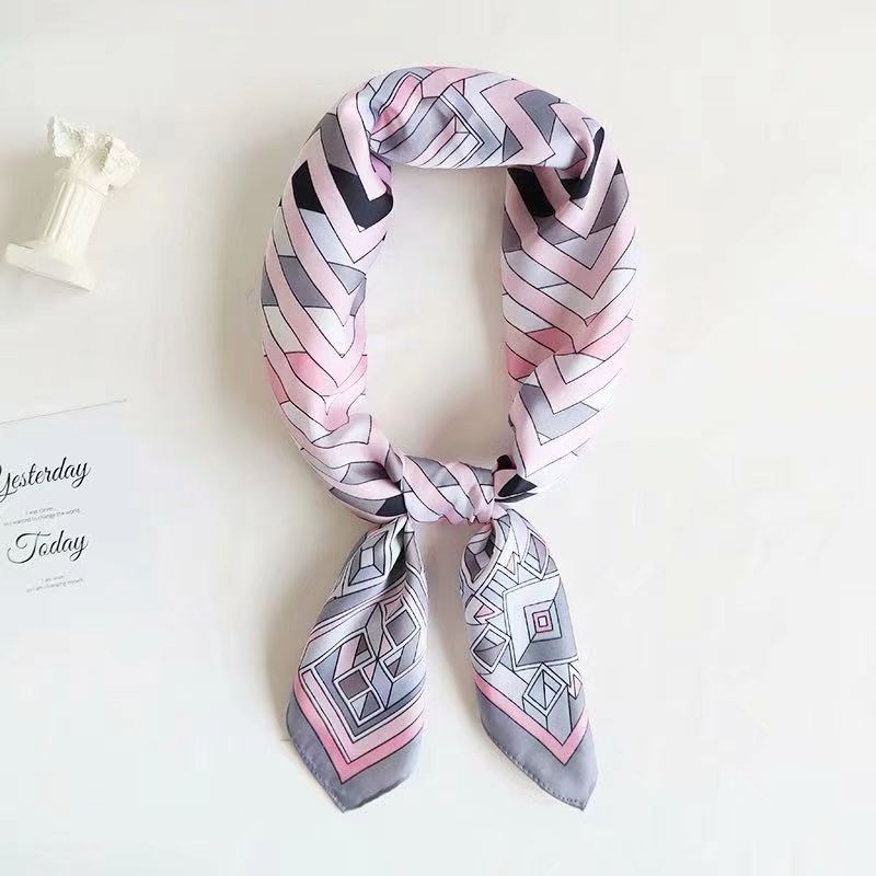 Four Seasons New Printing Decoration Ethnic Flowers Wild Tie Hair Small Square Scarf