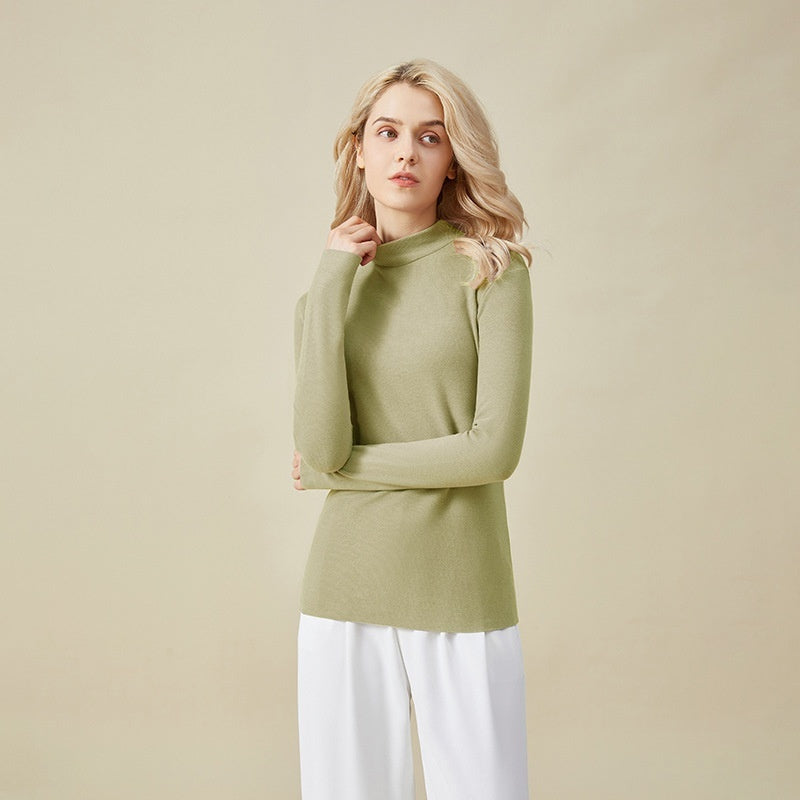 Hyaluronic Acid Half Collar Top Heating Inner Long-sleeved Shirt
