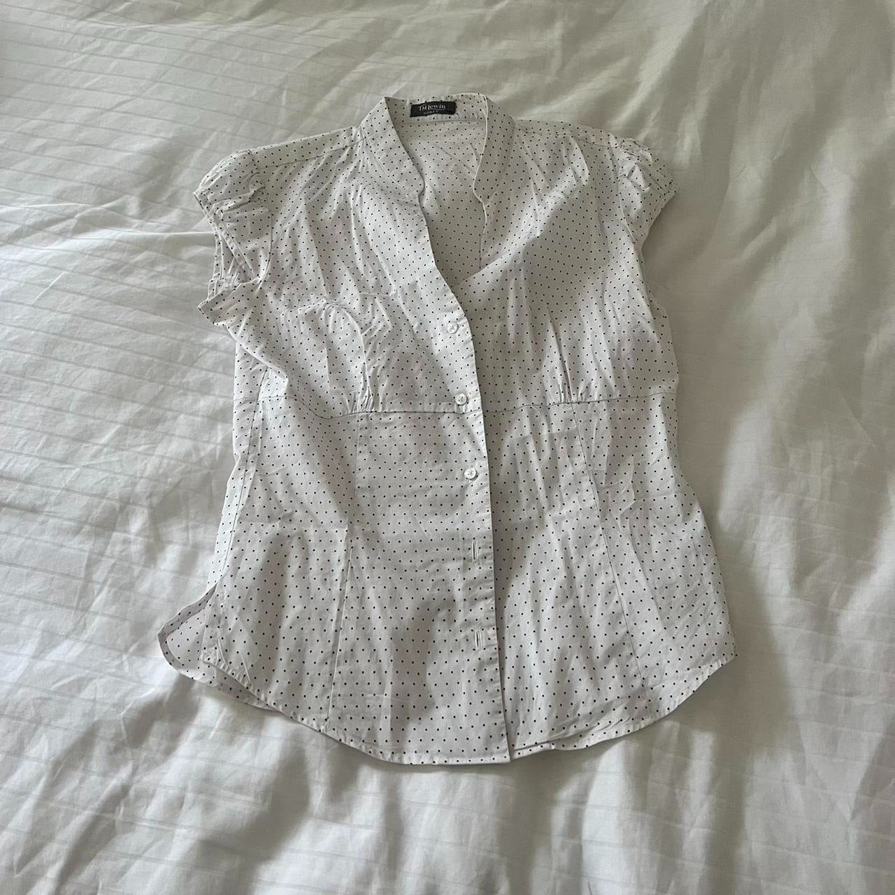 Red And White Short Sleeve Plaid Shirt Women