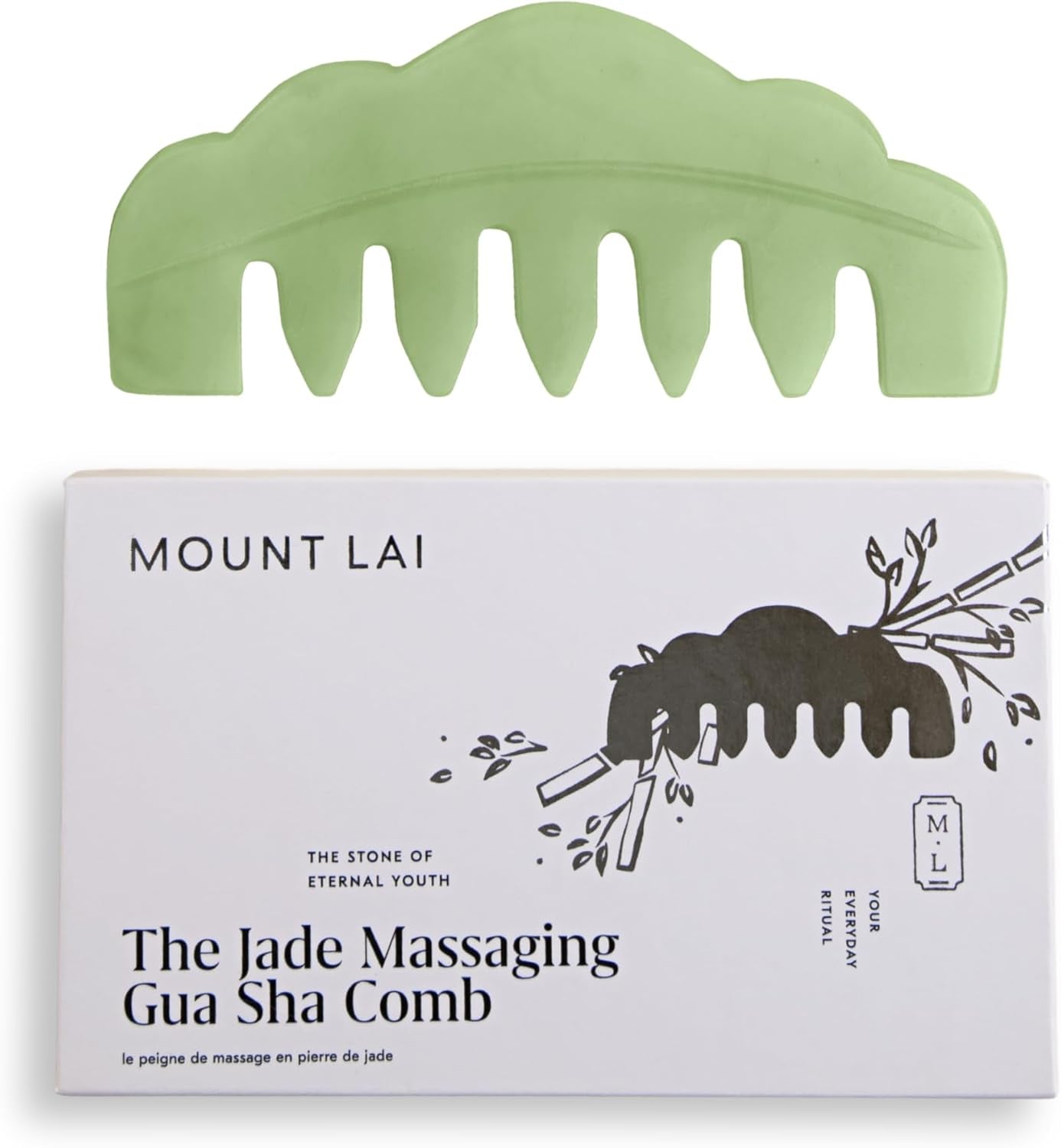 Jade Gua Sha Facial Tool – the Stone of Eternal Youth – 100% Genuine Jade Stone Face Sculpting Tool for Lymphatic Drainage, Puffiness Reduction & Timeless Radiance