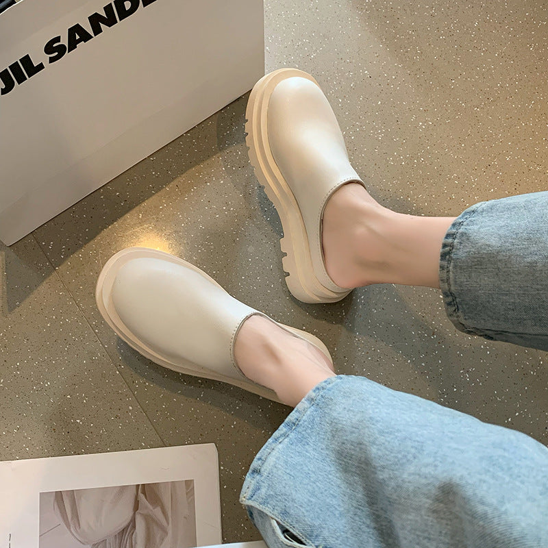 Womens Chunky-soled Closed-toe Mules For Casual Wear