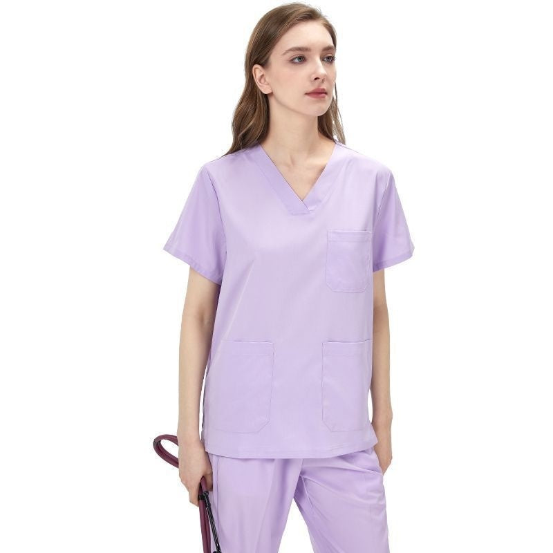 Womens Elastic Short Sleeve Surgical Gown For The Operating Room