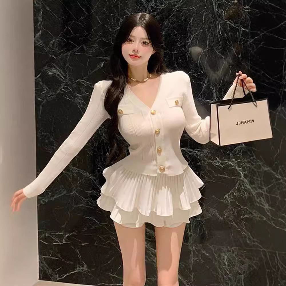 Classic Style White Pure Desire Slimming Hot Girl Suit