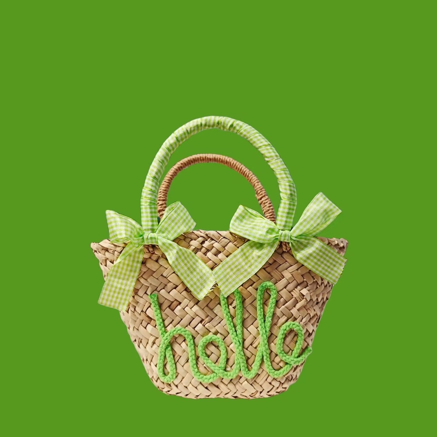 Customized Letter Woven Candy Colored Handbag