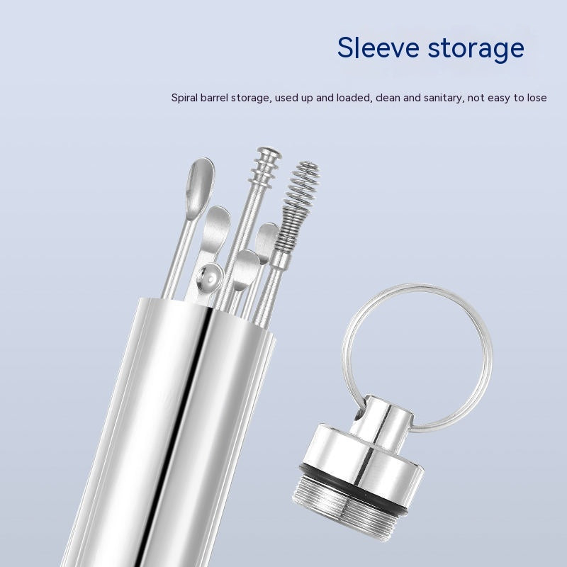Fashion Stainless Steel Ear Pick 6-piece Set